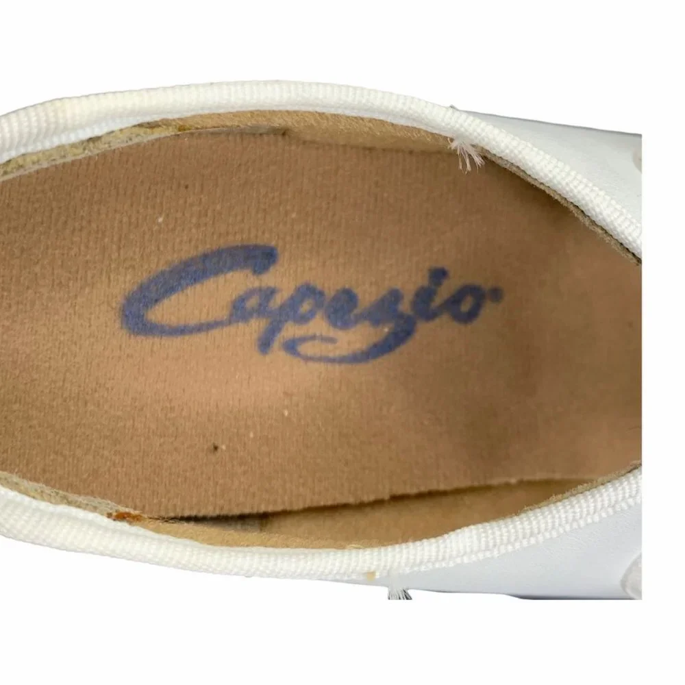Capezio Jr. Tyette 625C White Tap Size 11.5 Shoes Tie Bow Dance Leather New - Picture 5 of 7